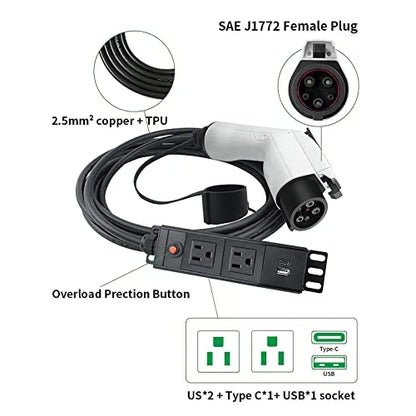 V2L Adapter Type 1  Type 2 Vehicle to Load Adapter Connector