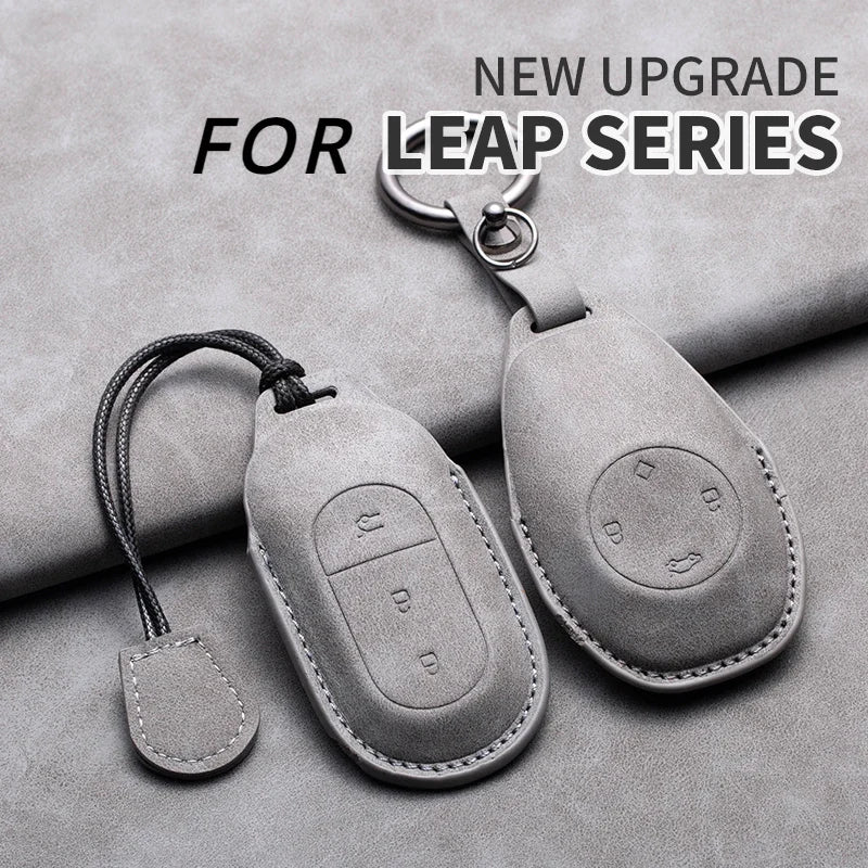 Leather Car Key Case Cover for Leapmotor C01 T03 S01 C11 - Leapmotor Accessories