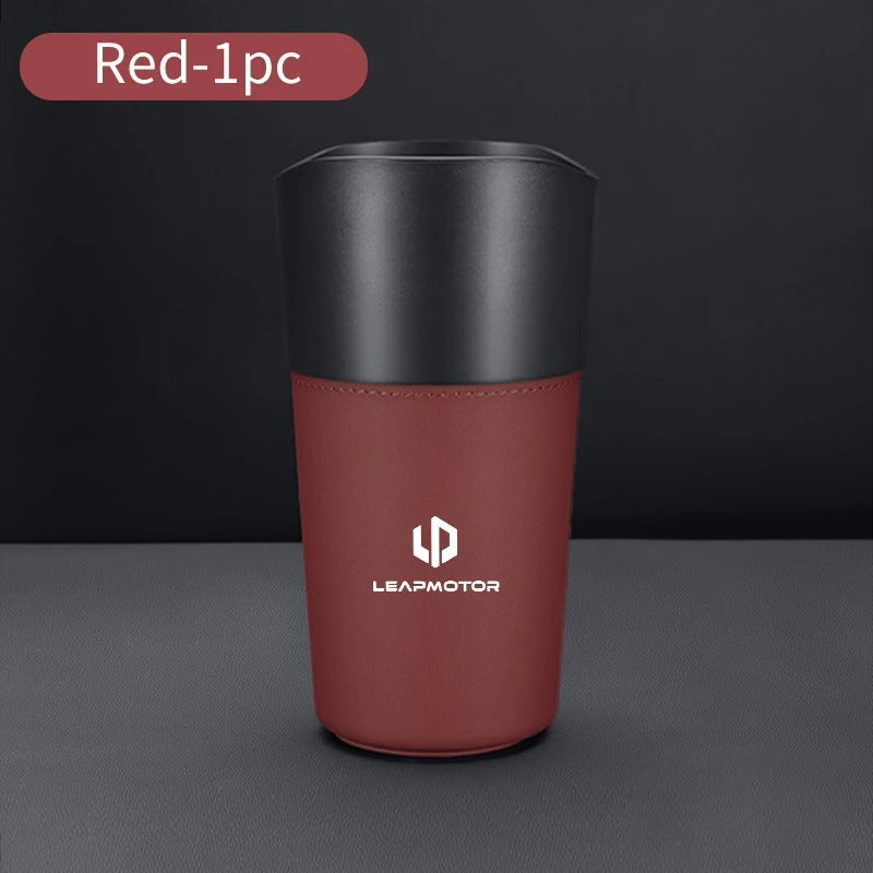 Car Trash Can Mini Leather Wather Cup