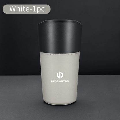 Car Trash Can Mini Leather Wather Cup