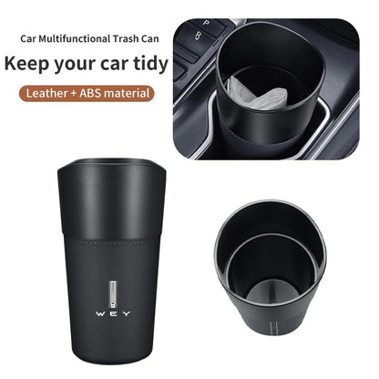 Car Trash Can Mini Leather Wather Cup