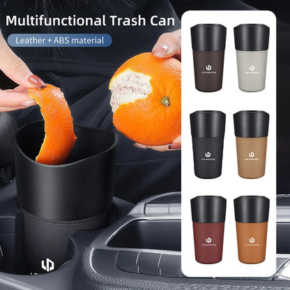 Car Trash Can Mini Leather Wather Cup