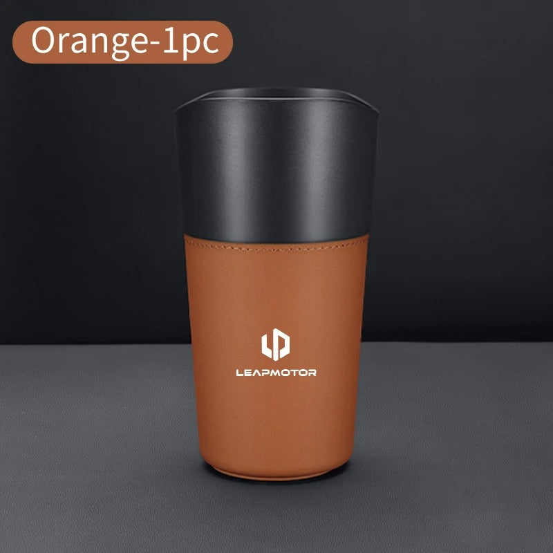 Car Trash Can Mini Leather Wather Cup