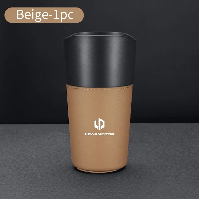 Car Trash Can Mini Leather Wather Cup