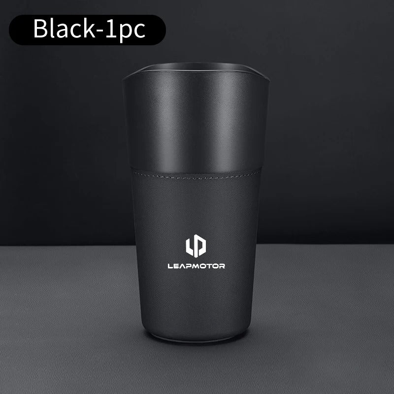Car Trash Can Mini Leather Wather Cup